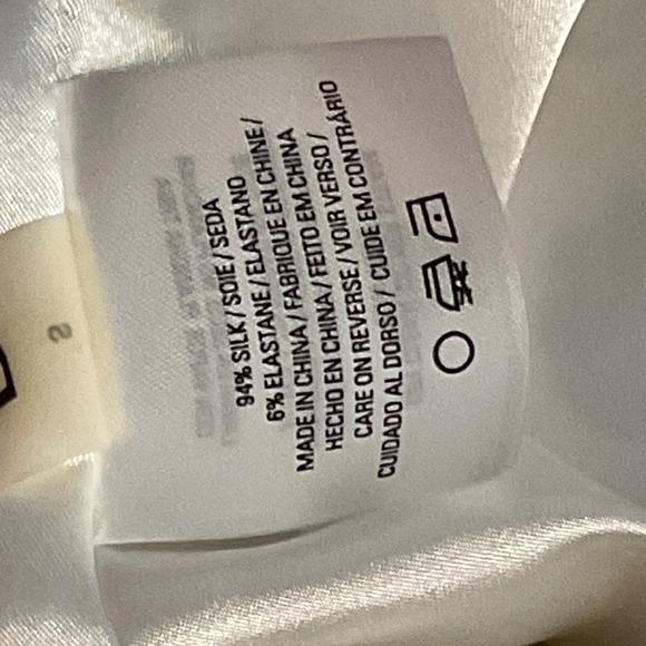 ELIE TAHARI Women's silk blouse top shirt black white cream cap sleeve Small - Picture 6 of 6